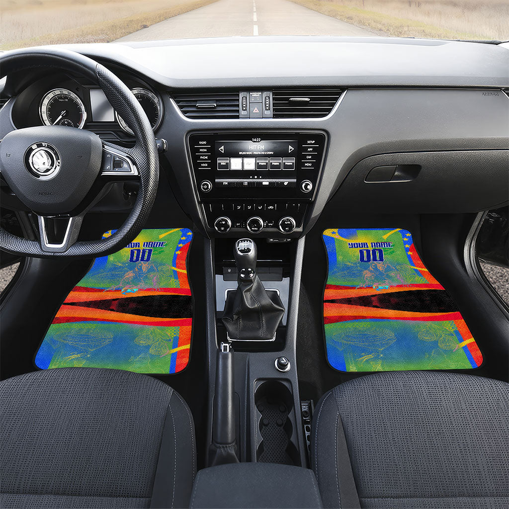 Personalized South Africa Football Car Mats Springbok Champion Soccer Mascot Protea