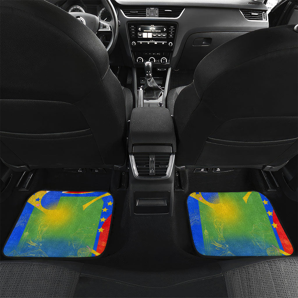 Personalized South Africa Football Car Mats Springbok Champion Soccer Mascot Protea