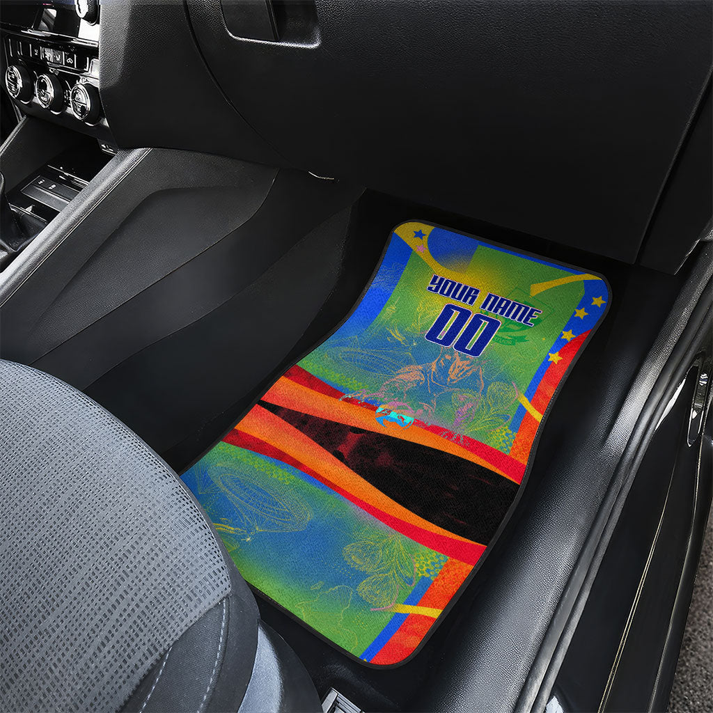 Personalized South Africa Football Car Mats Springbok Champion Soccer Mascot Protea
