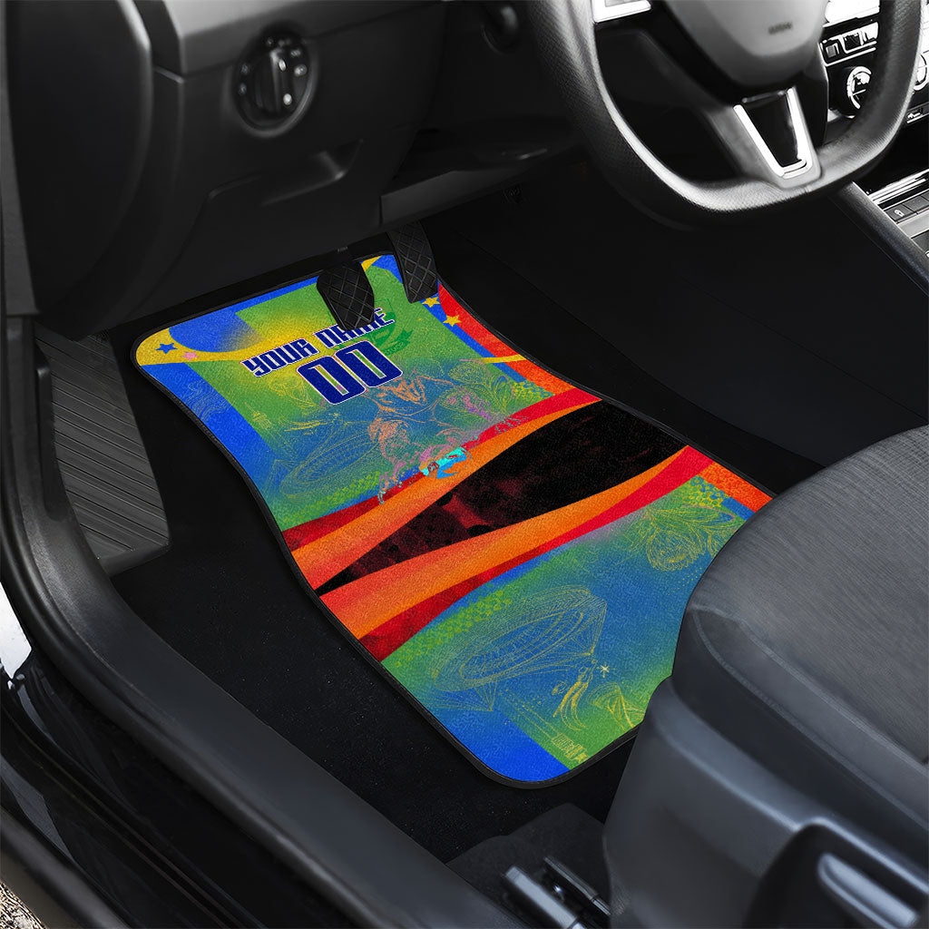 Personalized South Africa Football Car Mats Springbok Champion Soccer Mascot Protea
