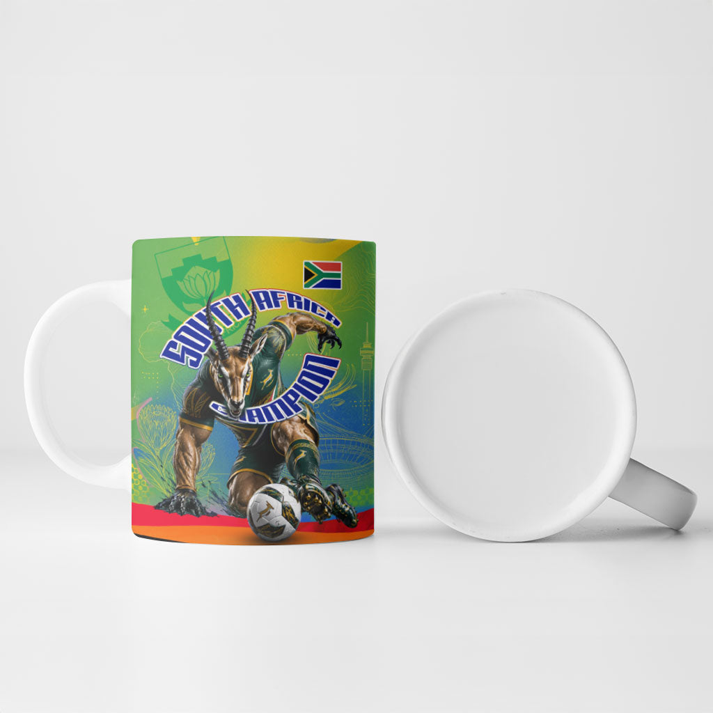 Personalized South Africa Football Ceramic Mug Springbok Champion Soccer Mascot Protea