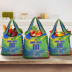 Personalized South Africa Football Grocery Bag Springbok Champion Soccer Mascot Protea