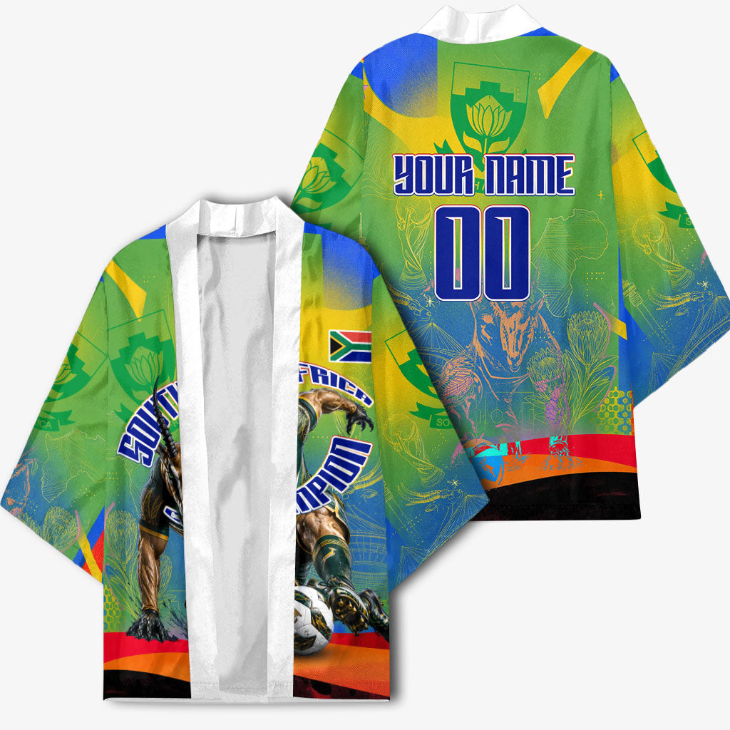 Personalized South Africa Football Kimono Springbok Champion Soccer Mascot Protea
