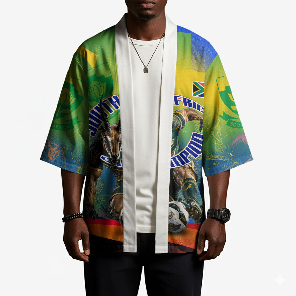 Personalized South Africa Football Kimono Springbok Champion Soccer Mascot Protea