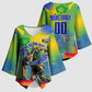 Personalized South Africa Football Kimono Sleeve Blouse Springbok Champion Soccer Mascot Protea