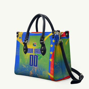 Personalized South Africa Football Leather Bag Springbok Champion Soccer Mascot Protea