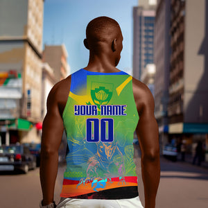Personalized South Africa Football Men Tank Top Springbok Champion Soccer Mascot Protea