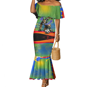 Personalized South Africa Football Mermaid Dress Springbok Champion Soccer Mascot Protea