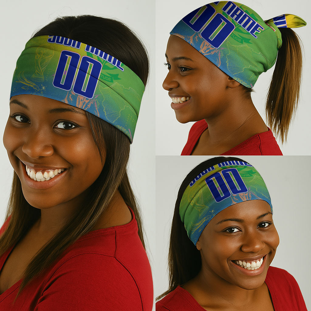 Personalized South Africa Football Neck Gaiter Springbok Champion Soccer Mascot Protea