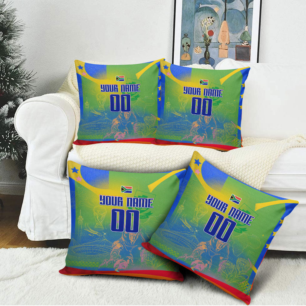 Personalized South Africa Football Pillow Cover Springbok Champion Soccer Mascot Protea