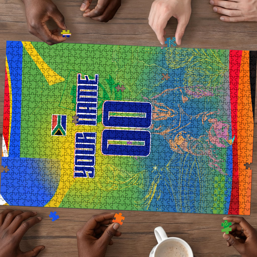 Personalized South Africa Football Puzzle Springbok Champion Soccer Mascot Protea