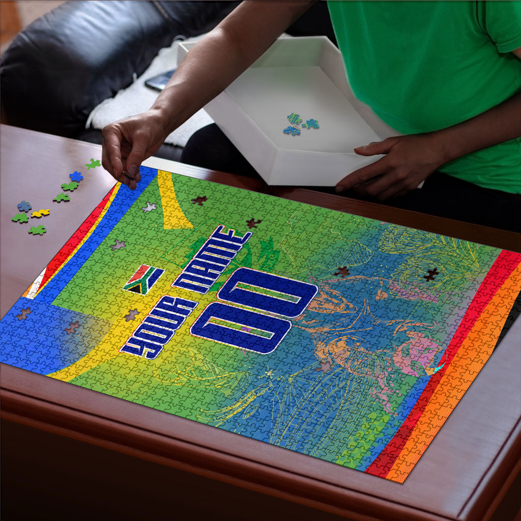 Personalized South Africa Football Puzzle Springbok Champion Soccer Mascot Protea