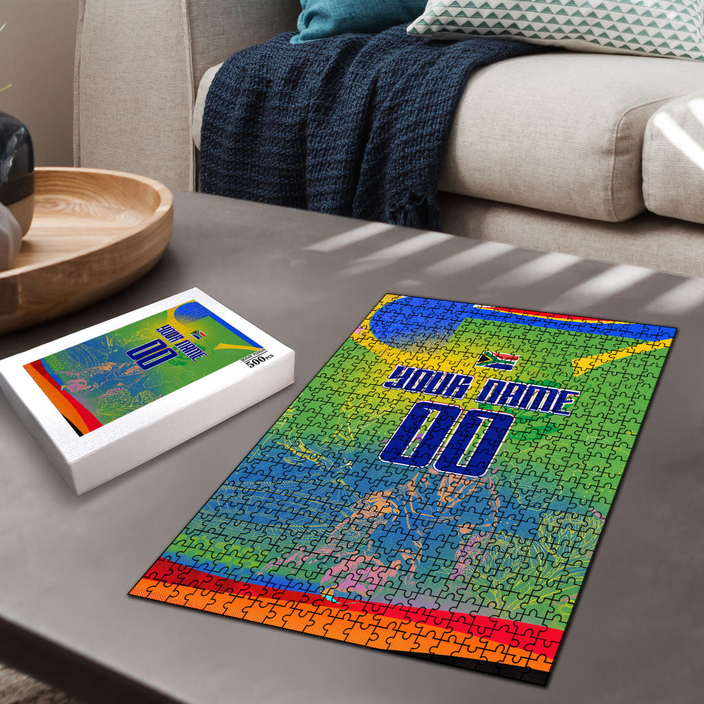 Personalized South Africa Football Puzzle Springbok Champion Soccer Mascot Protea