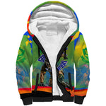 Personalized South Africa Football Sherpa Hoodie Springbok Champion Soccer Mascot Protea