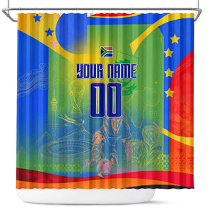 Personalized South Africa Football Shower Curtain Springbok Champion Soccer Mascot Protea