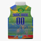 Personalized South Africa Football Sleeveless Puffer Jacket Springbok Champion Soccer Mascot Protea