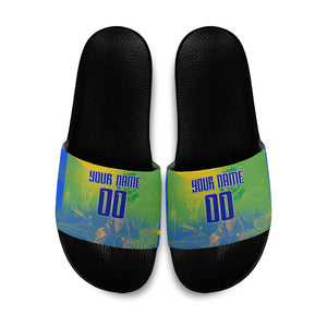 Personalized South Africa Football Slide Sandals Springbok Champion Soccer Mascot Protea