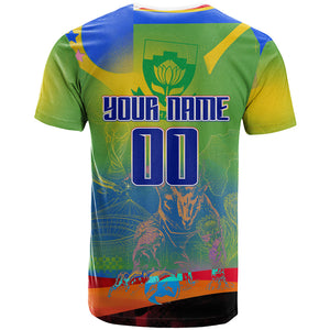 Personalized South Africa Football T shirt Springbok Champion Soccer Mascot Protea