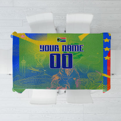 Personalized South Africa Football Tablecloth Springbok Champion Soccer Mascot Protea