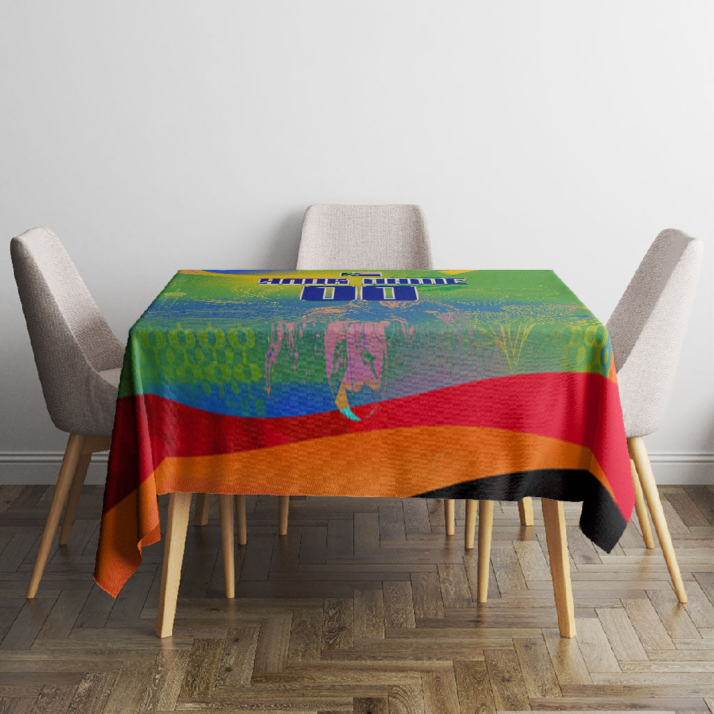 Personalized South Africa Football Tablecloth Springbok Champion Soccer Mascot Protea