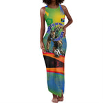 Personalized South Africa Football Tank Maxi Dress Springbok Champion Soccer Mascot Protea