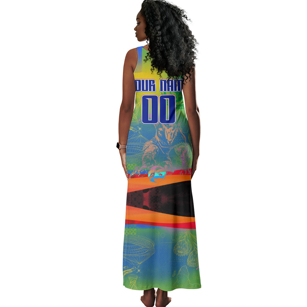 Personalized South Africa Football Tank Maxi Dress Springbok Champion Soccer Mascot Protea