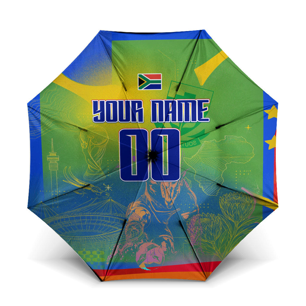 Personalized South Africa Football Umbrella Springbok Champion Soccer Mascot Protea