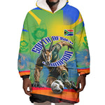 Personalized South Africa Football Wearable Blanket Hoodie Springbok Champion Soccer Mascot Protea