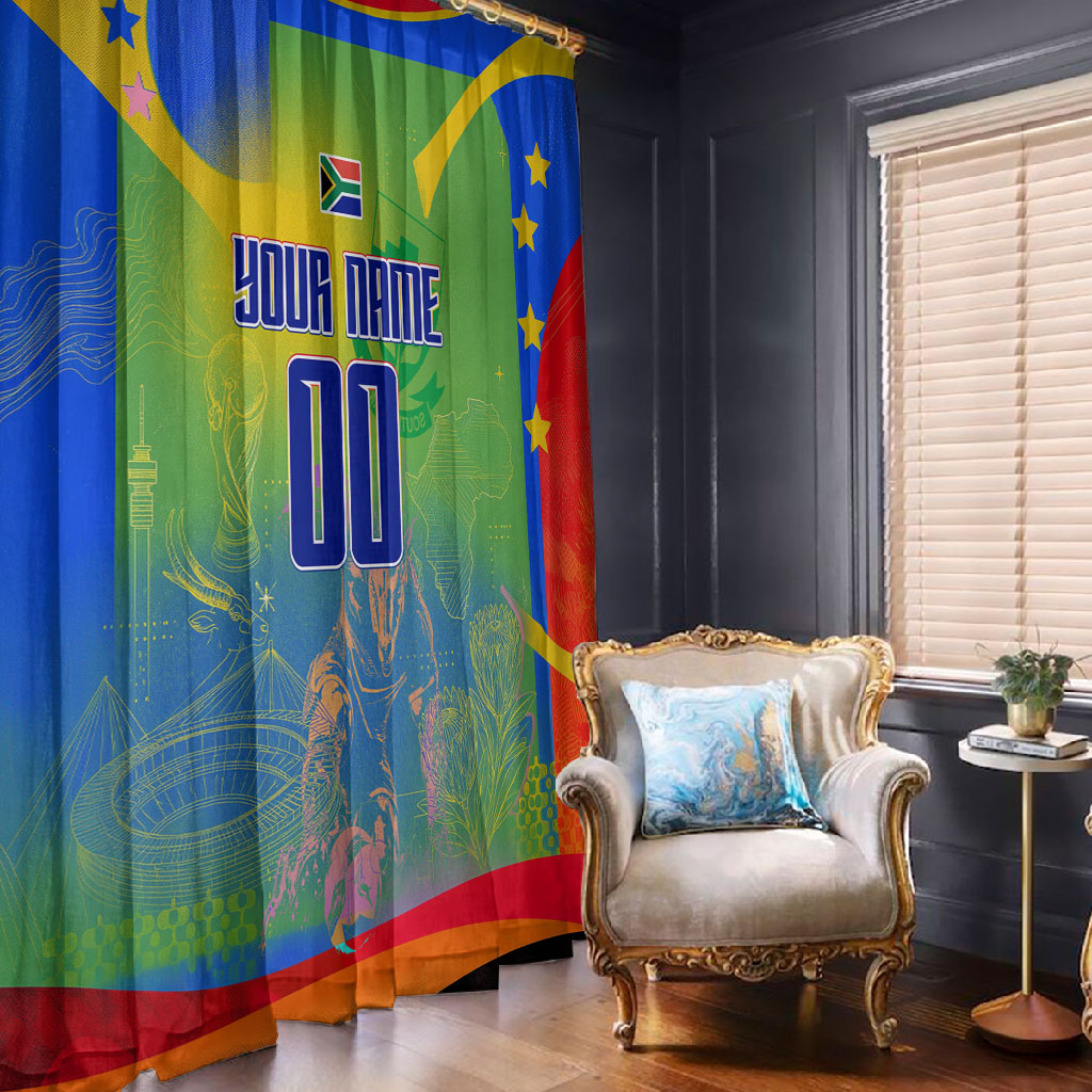 Personalized South Africa Football Window Curtain Springbok Champion Soccer Mascot Protea