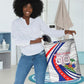 Personalized Haiti Football Trogon Bird Laundry Basket Les Grenadiers National Flag Art Caribbean
