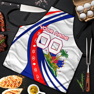 Personalized Haiti Football Trogon Bird Apron Les Grenadiers National Flag Art Caribbean