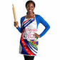 Personalized Haiti Football Trogon Bird Apron Les Grenadiers National Flag Art Caribbean