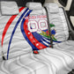Personalized Haiti Football Trogon Bird Back Car Seat Cover Les Grenadiers National Flag Art Caribbean