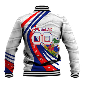Personalized Haiti Football Trogon Bird Baseball Jacket Les Grenadiers National Flag Art Caribbean