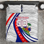 Personalized Haiti Football Trogon Bird Bedding Set Les Grenadiers National Flag Art Caribbean