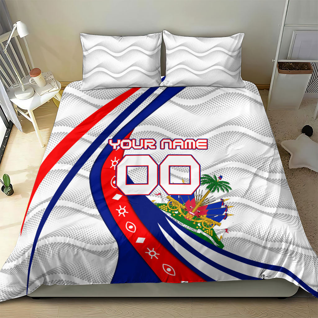 Personalized Haiti Football Trogon Bird Bedding Set Les Grenadiers National Flag Art Caribbean