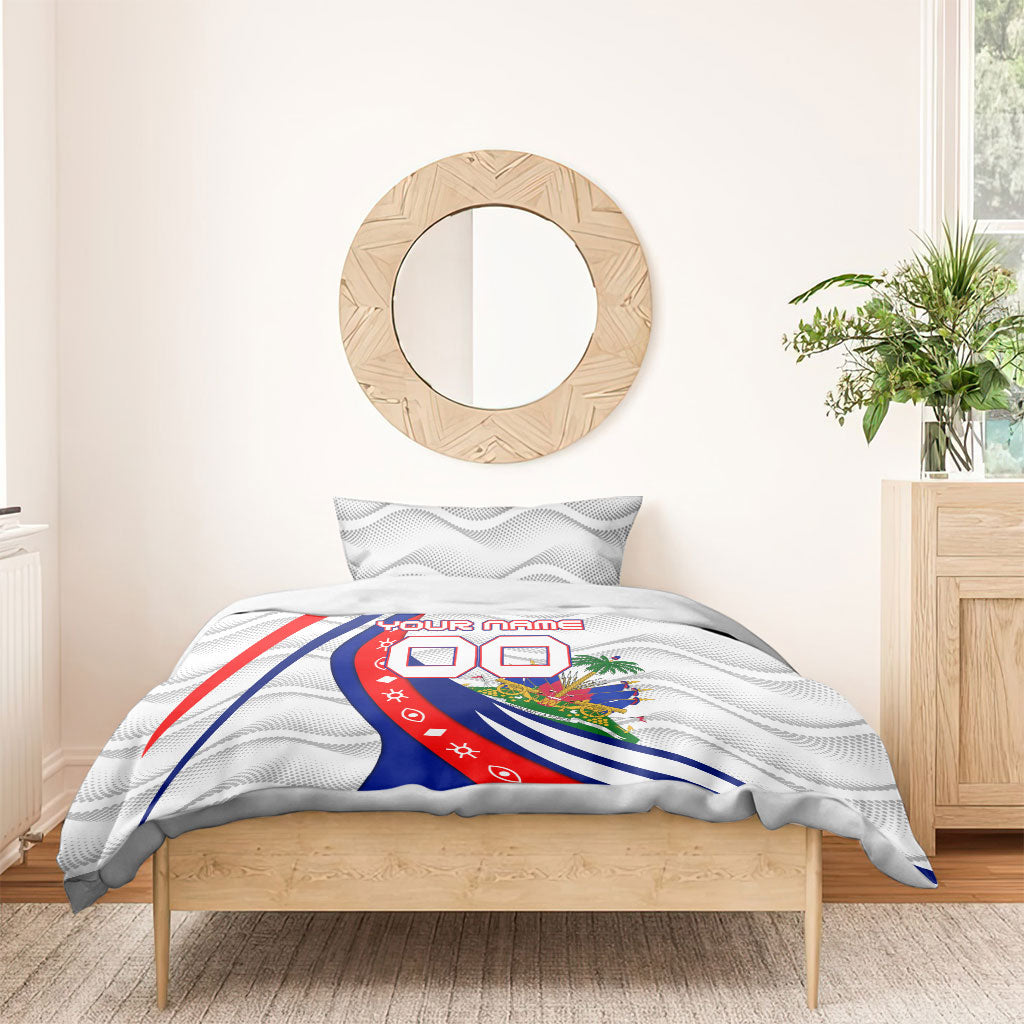 Personalized Haiti Football Trogon Bird Bedding Set Les Grenadiers National Flag Art Caribbean