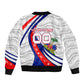 Personalized Haiti Football Trogon Bird Bomber Jacket Les Grenadiers National Flag Art Caribbean