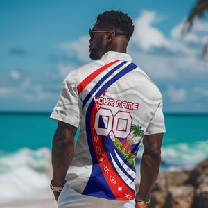 Personalized Haiti Football Trogon Bird Hawaiian Shirt Les Grenadiers National Flag Art Caribbean
