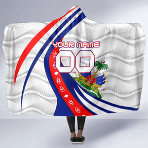 Personalized Haiti Football Trogon Bird Hooded Blanket Les Grenadiers National Flag Art Caribbean
