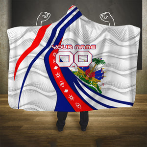 Personalized Haiti Football Trogon Bird Hooded Blanket Les Grenadiers National Flag Art Caribbean
