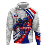 Personalized Haiti Football Trogon Bird Hoodie Les Grenadiers National Flag Art Caribbean
