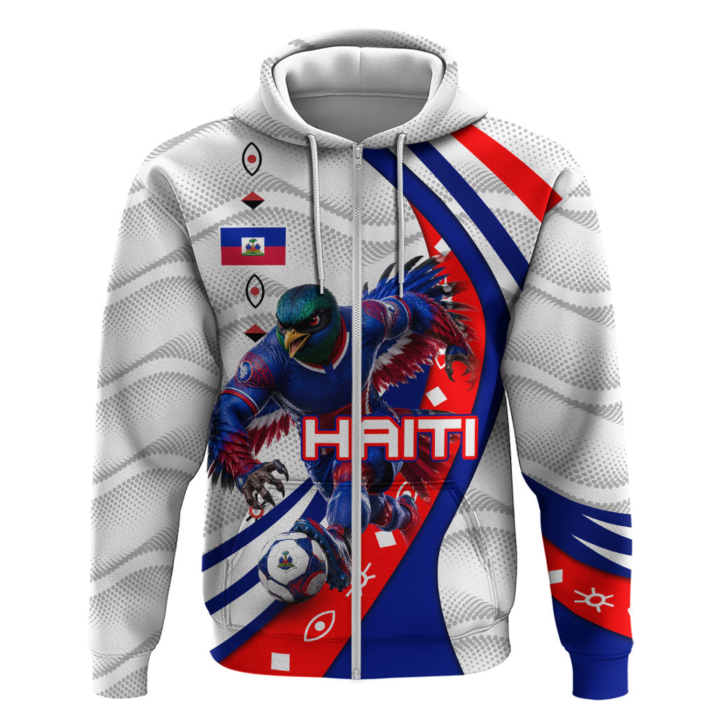 Personalized Haiti Football Trogon Bird Hoodie Les Grenadiers National Flag Art Caribbean