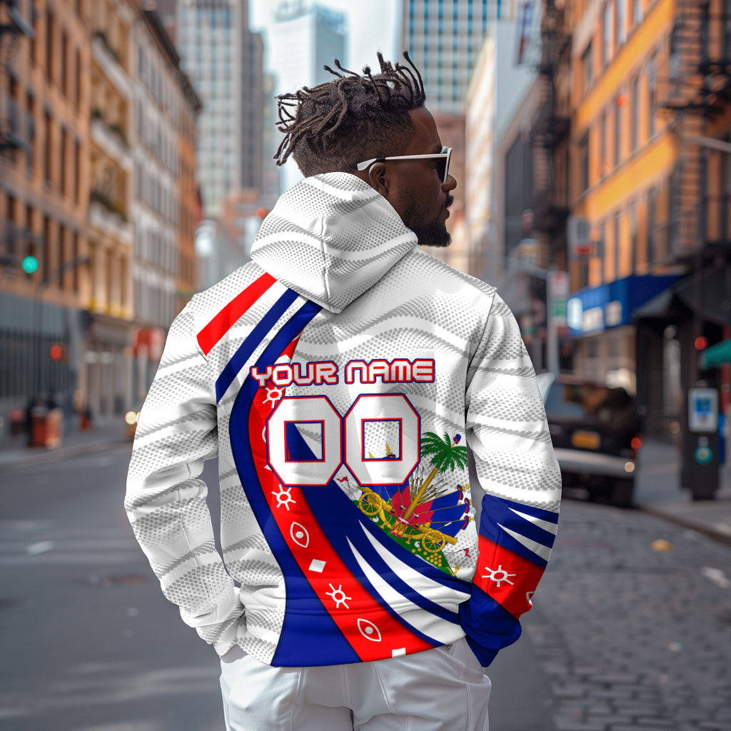 Personalized Haiti Football Trogon Bird Hoodie Les Grenadiers National Flag Art Caribbean