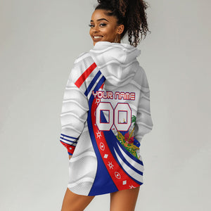 Personalized Haiti Football Trogon Bird Hoodie Dress Les Grenadiers National Flag Art Caribbean