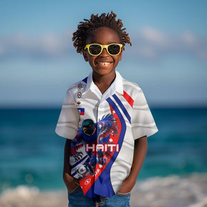 Personalized Haiti Football Trogon Bird Kid Hawaiian Shirt Les Grenadiers National Flag Art Caribbean