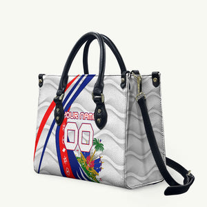 Personalized Haiti Football Trogon Bird Leather Bag Les Grenadiers National Flag Art Caribbean