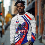 Personalized Haiti Football Trogon Bird Long Sleeve Shirt Les Grenadiers National Flag Art Caribbean