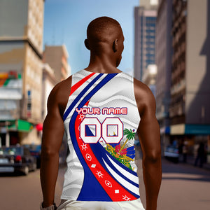 Personalized Haiti Football Trogon Bird Men Tank Top Les Grenadiers National Flag Art Caribbean