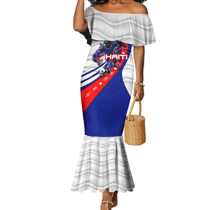 Personalized Haiti Football Trogon Bird Mermaid Dress Les Grenadiers National Flag Art Caribbean